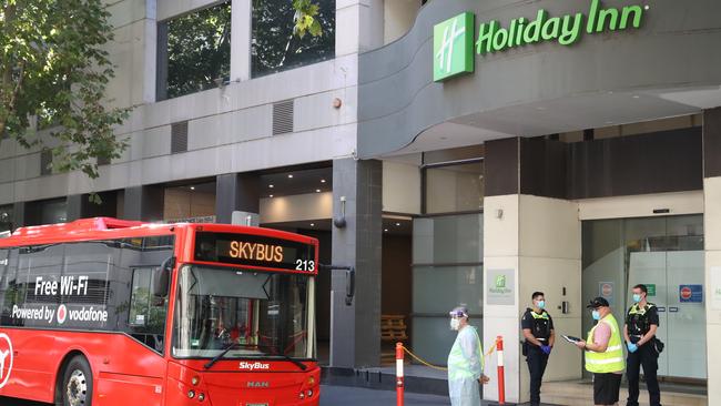 A nurse who worked at The Holiday Inn on Flinders Lane has tested positive to Covid. Picture: David Crosling