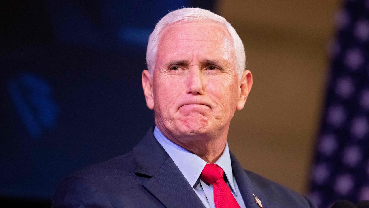 Former US Vice President Mike Pence finally stood up to Mr Trump when he certified the 2020 election results. Picture: Ryan M. Kelly/AFP