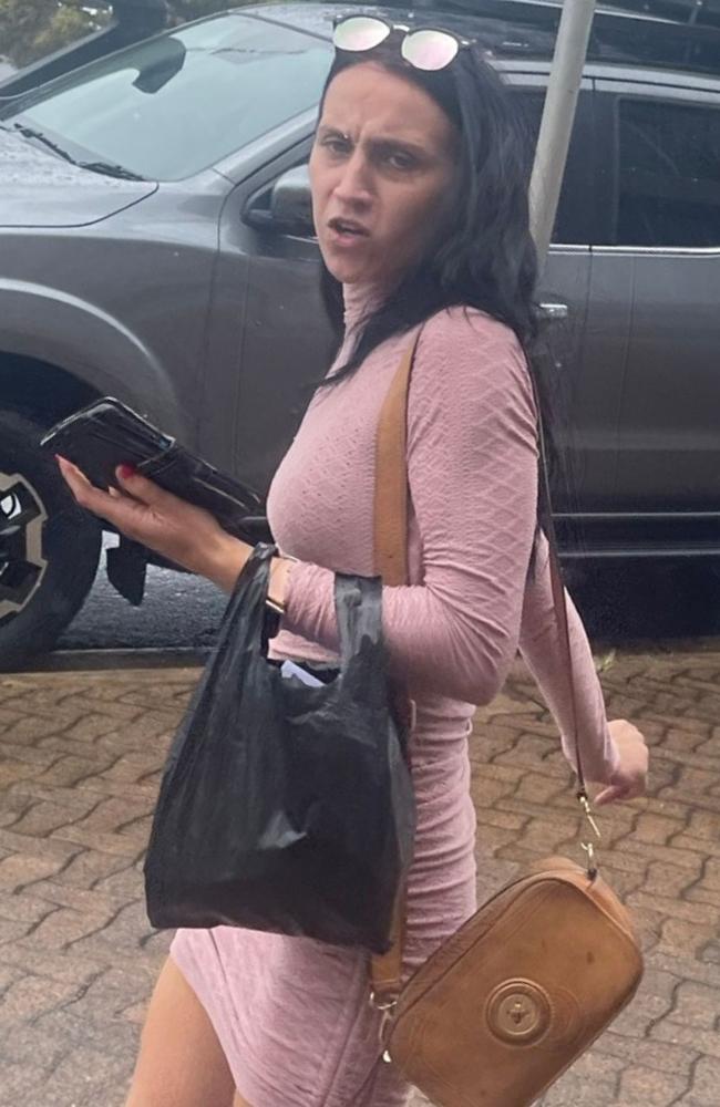 Hill and her partner argued about the type of milk they had purchased including pouring bourbon on each other before going back to their Bargara home with Hill’s eight-week-old baby.