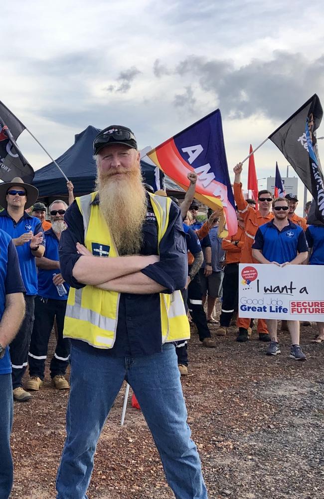 Dave Hayes from the ETU was among those protesting on Tuesday.