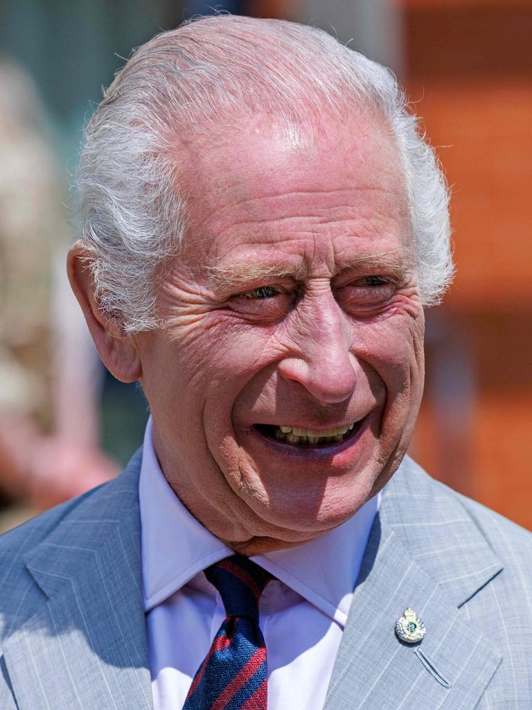 Britain's King Charles III meets with members of 3 Royal School of Military Engineering, the training base for the Army’s Royal Engineers, at Gibraltar Barracks in Minley, southern England on May 9, 2024. Picture: AFP.