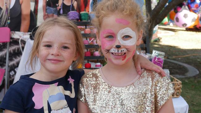 Layla Clarke, 5, and Montana Elphick, 6, had fun at the Gold Coast Show. Picture: Annie Perets