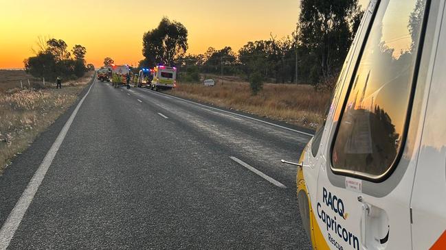 RACQ Capricorn Rescue at the scene of the Comet crash on Sunday September 25.