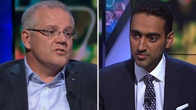 Scott Morrison appeared on The Project, interviewed by host Waleed Aly. Picture: Supplied