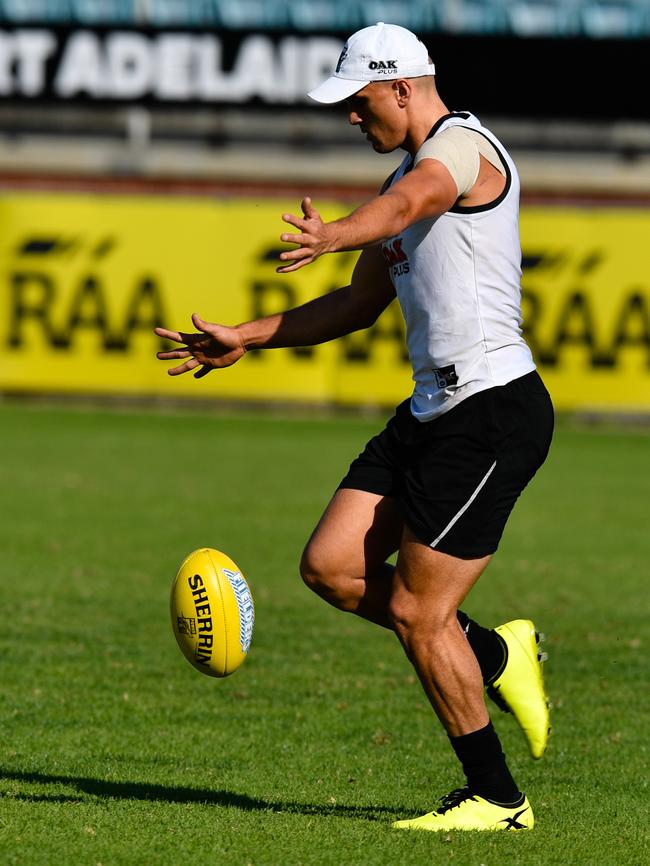 Sam Powell-Pepper at Port training on Tuesday. Picture: AAP Image/Kelly Barnes