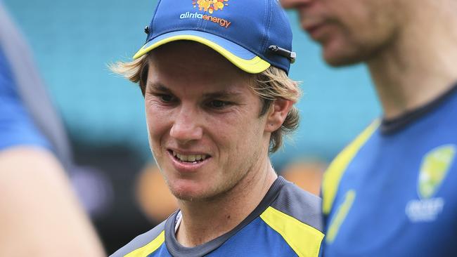 Adam Zampa during practice with the Australia ODI team at the Sydney Cricket Ground on Thursday. Picture: Dylan Robinson