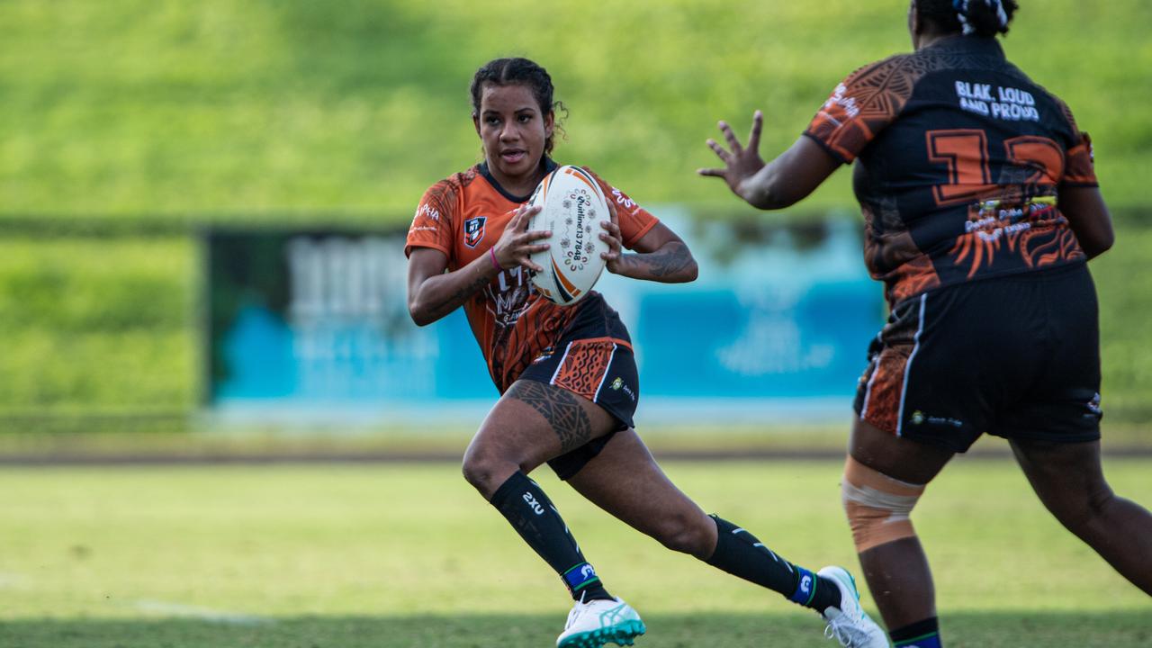 Lavinia Norris at the 2024 Deadly Cup Carnival between the Indigenous All Stars and Territory All Stars. Picture: Pema Tamang Pakhrin