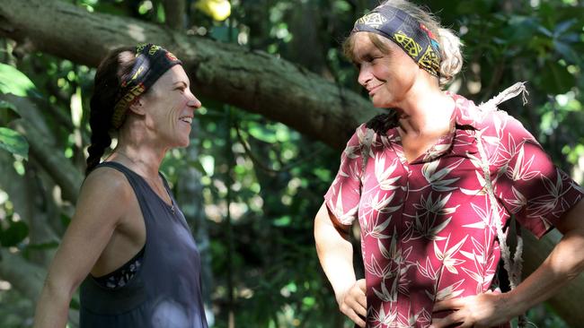 Shane Gould, right, outwitted, outlasted and outplayed Sharn Coombes to win the series. Picture: Channel 10