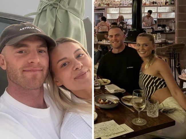 Tom Mitchell with his new partner Tayla Brown.
