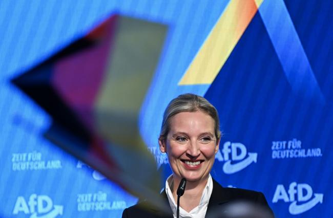 The AfD's Alice Weidel after the election night party in Berlin