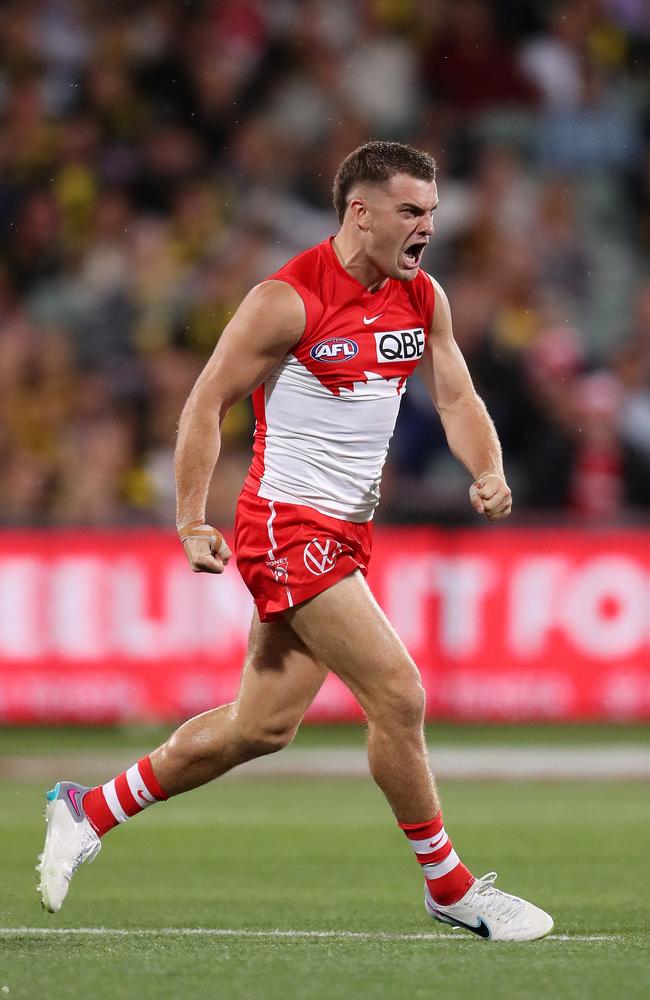 Tom Papley was on fire last week against Richmond. Picture: Sarah Reed/AFL Photos via Getty Images