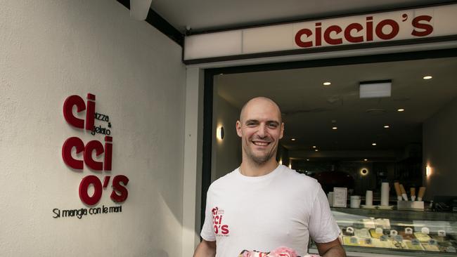 Proprietor and Chef Emanuele Malara is the new kid on the Broadbeach block with Ciccio's Pizza and Gelato. He is sweetening and spicing up the Surf Parade strip at the same time with traditional woodfire pizza and famous italian desserts. Picture: Glenn Campbell