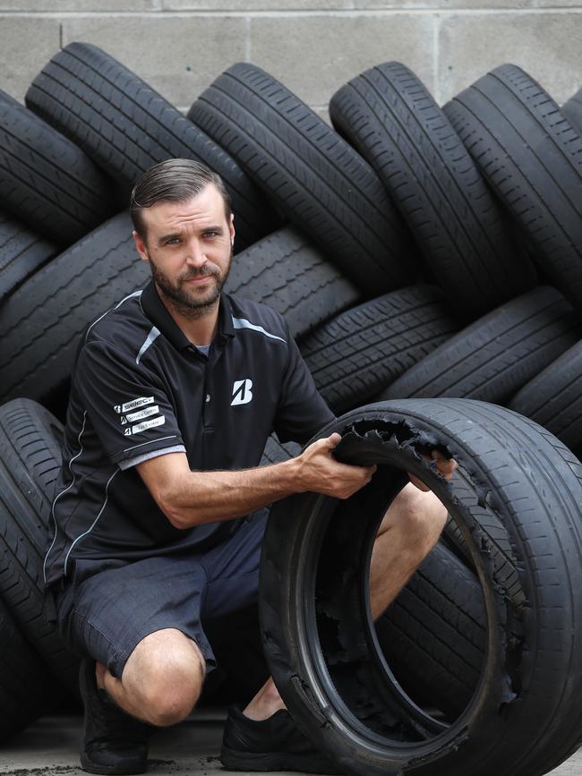 Daniel Hammond says the average driver would be in trouble if a tyre blew out travelling at 80km/h. Picture: David Swift