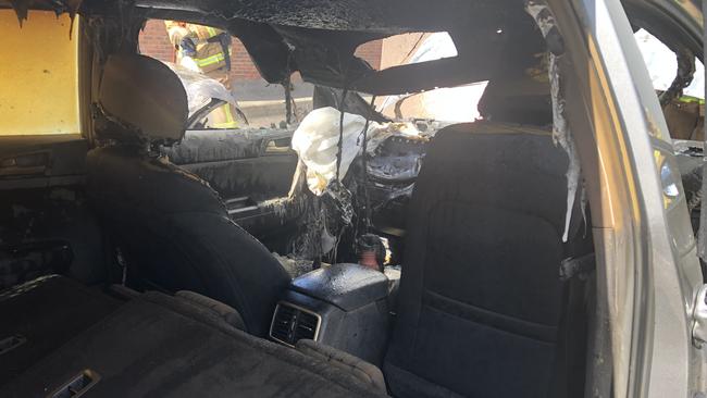 The KIA Sportage was completely gutted by the fire.