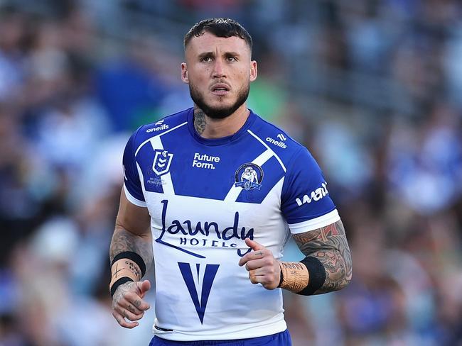 Bronson Xerri warming up for the Bulldogs last month. (Photo by Cameron Spencer/Getty Images)