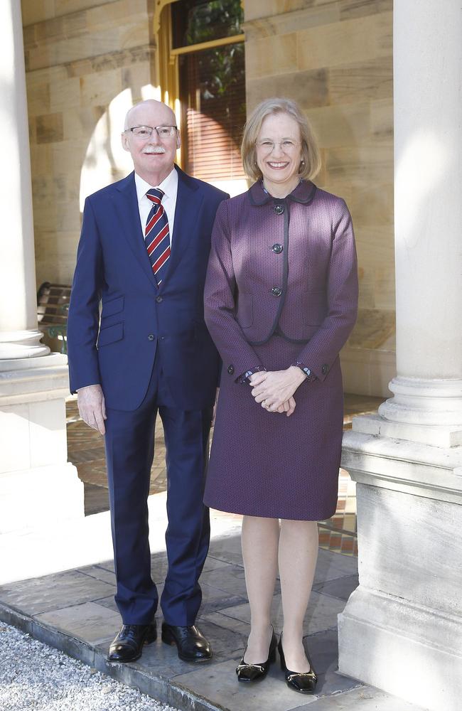 The next Governor Dr Jeannette Young with her husband Professor Graeme Nimmo. Picture: NCA NewsWire/Tertius Pickard