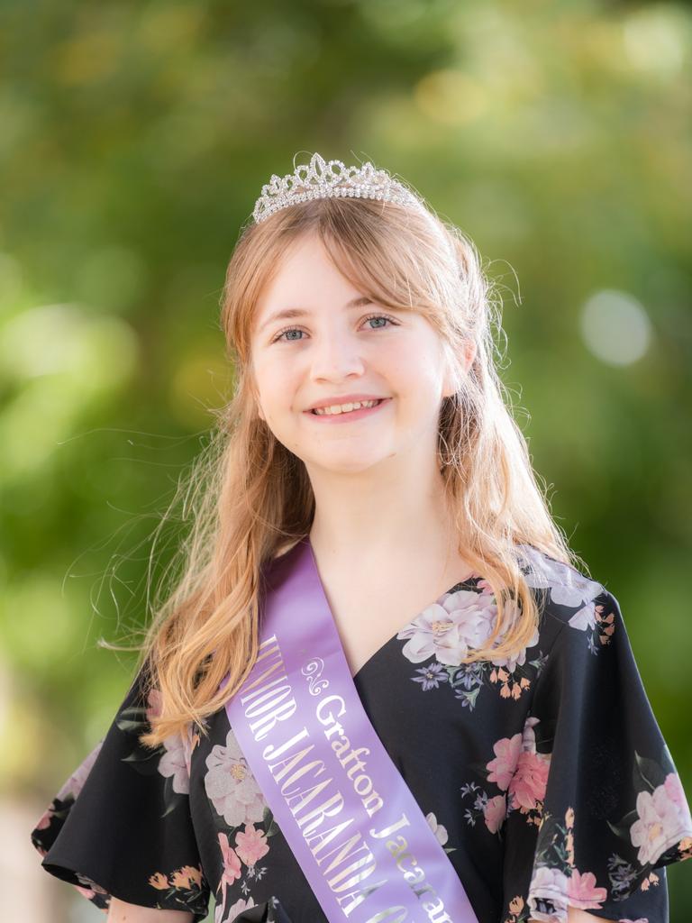 2021 Junior Jacaranda candidate Mae Carroll.Mae is proudly sponsored by CHS Training."My favourite part of Jacaranda is watching the scores of visitors come to Grafton and hold their hands out to catch our purple snow. Seeing the delight on their faces as the jacaranda blossoms float down into their palms, I realise the vision Henry Volkers must have had when he planted our beautiful avenues. To be an ambassador for the festival and our town is a great privilege. As a Junior Jacaranda Queen candidate I consider myself a custodian of the festival and look forward to the opportunity to help safeguard its future."