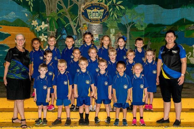 Marian State School 2022 Prep C. (L-R) Back row: Mrs Vicki Seirup, Harlyn Whiteley, Zander Vine, Emerson Barr, Holly Robinson, Scarlett Tudehope, Holly McGrath, Ruben Smith, Ms Natalie Blain; middle row: Aliera Lane, Evelyn Keen, Ava Brownsey, Ayla Doyle, Evelyn Ludlow, Dakota Lane; front row: Lucas Byrnes, Marley Bird, Hudson Eather, Levi Raatz, Chase Kerrigan, Lettie Engle. Picture: Michaela Harlow MKY2022PREP