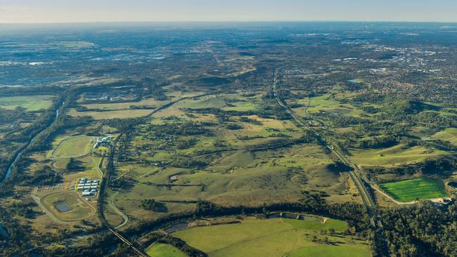 An aerial view of Menangle Park, to be developed by Dahua Group Australia.