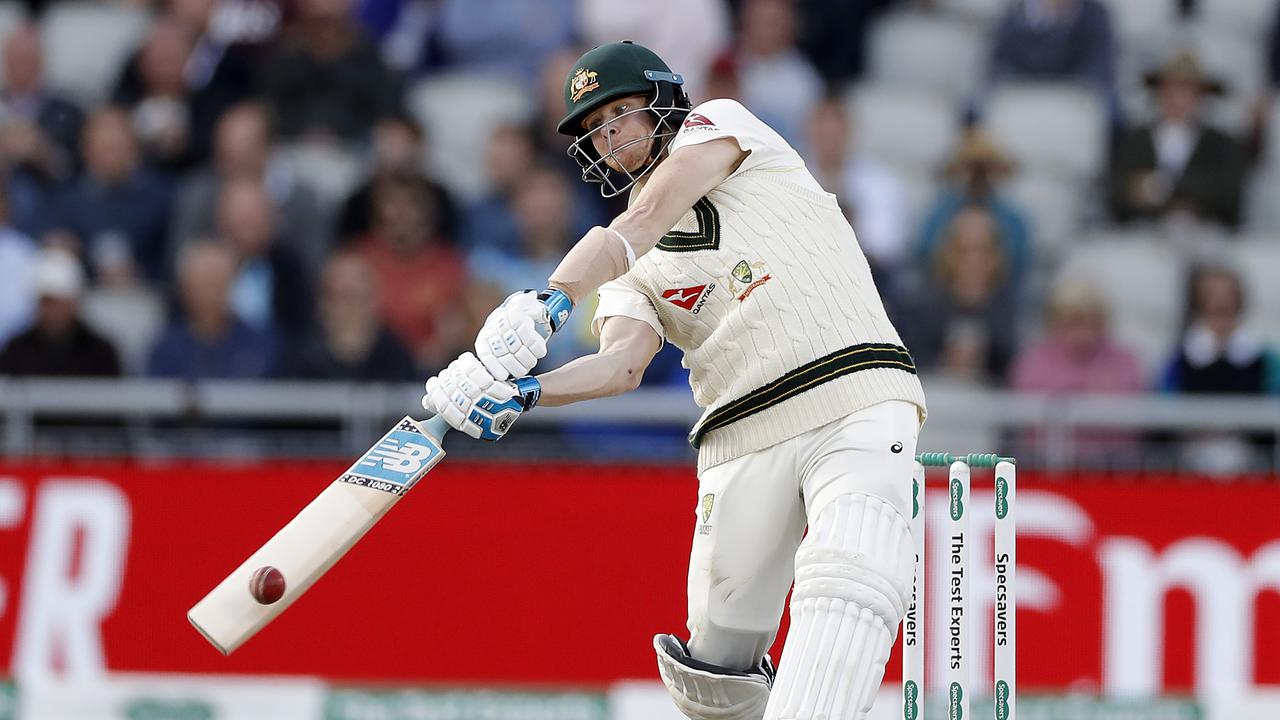 Smith stands and delivers during his man-of-the-match performance at Old Trafford. Picture: Ryan Pierse/Getty Images.