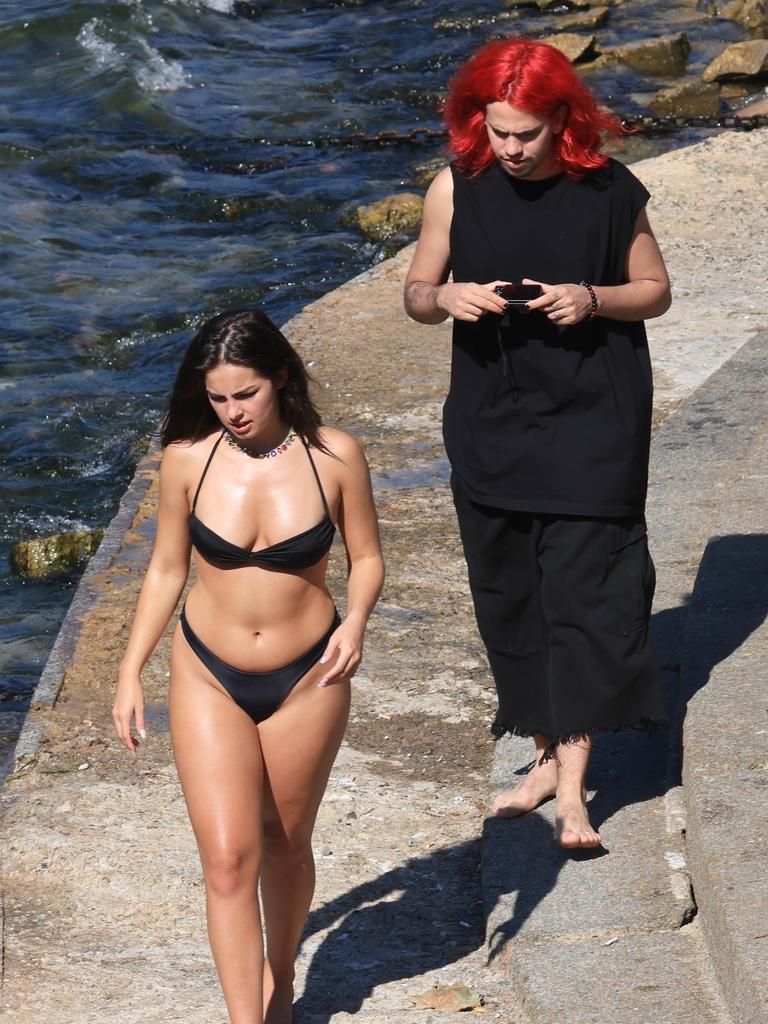 Addison Rae has flaunted her insane curves while on holiday in Lake Como with her boyfriend Omer Fedi. Picture: BackGrid