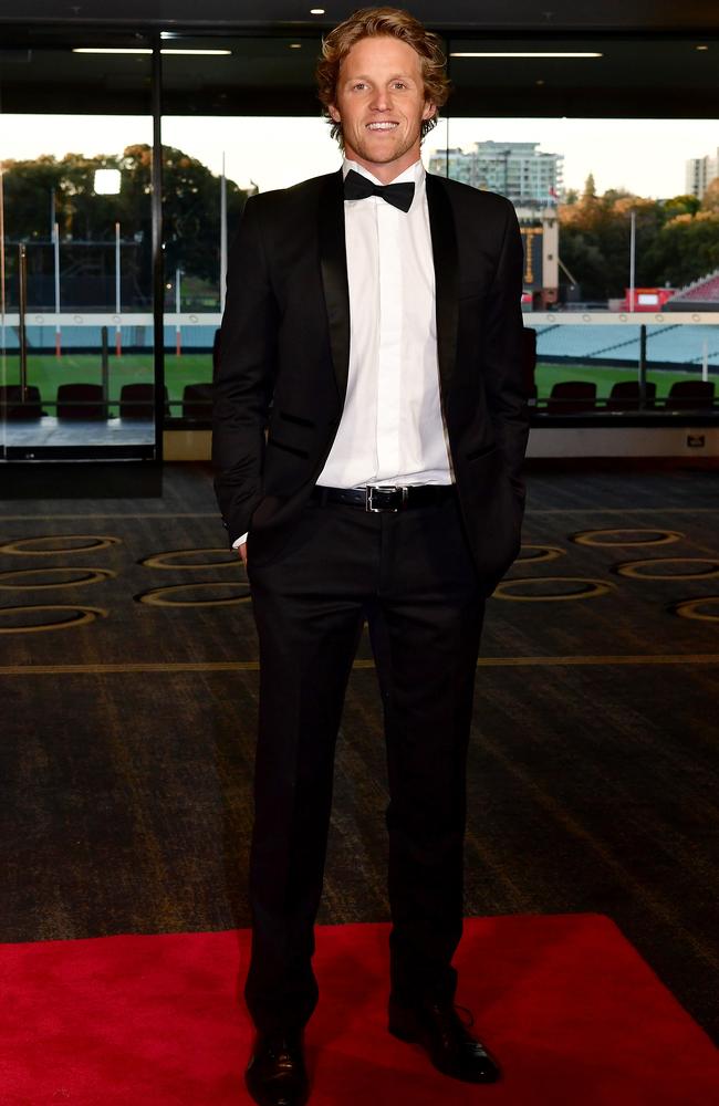 Adelaide's Rory Sloane arrives at the Crows Brownlow Red Carpet, at the Magarey Room, Adelaide Oval. Picture: Bianca De Marchi