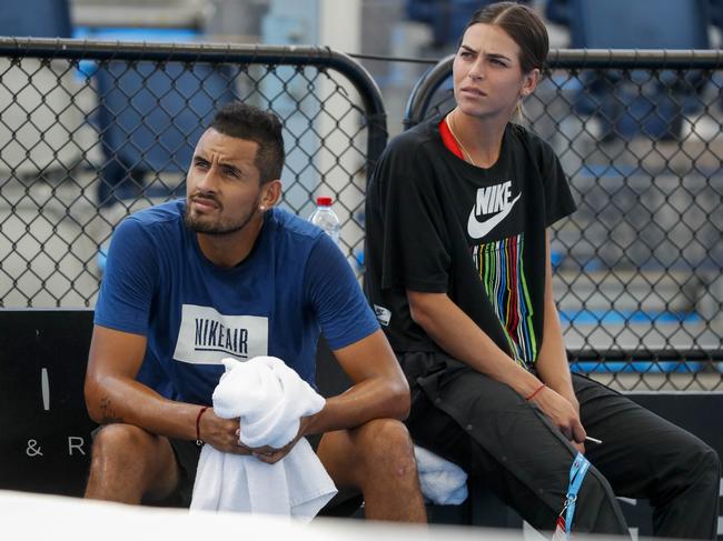 Kyrgios and Tomljanovic together in 2017. Picture: AAP