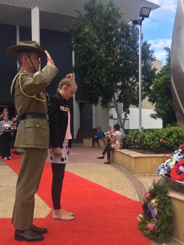 Anzac Day service at Robina. Picture: Krystal Mulveney