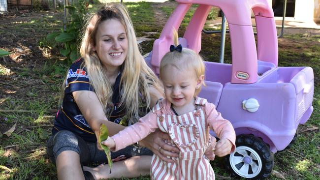 Jess Allen at home with daughter Amanii.