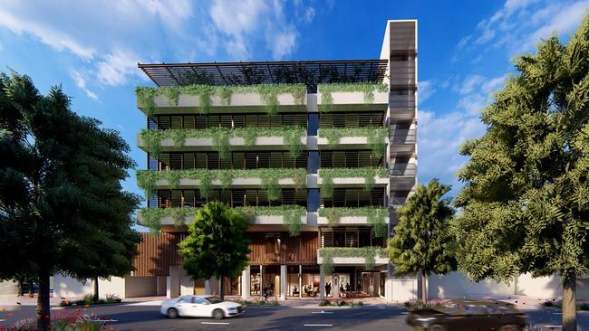 An artist's impression of the new office building under construction on York St, Beenleigh.