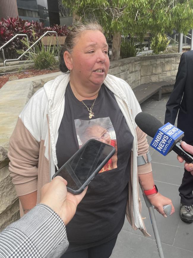 Ann Sainsbury - the eldest daughter of Jacqueline Sainsbury spoke outside Newcastle court to media. Pic: Amy Ziniak