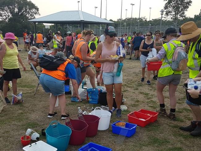 Hundreds of volunteers packed Blue Haven Oval to help.