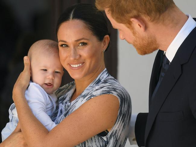 Prince Harry with Meghan Markle and baby Archie. Picture: Getty Images