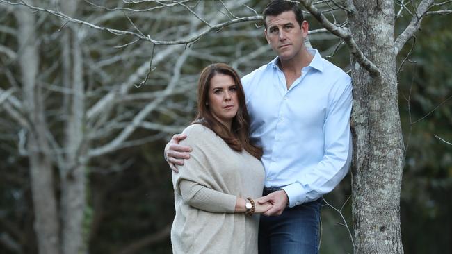 Afghanistan veteran Ben Roberts-Smith with his wife Emma on the Sunshine Coast. Picture: Lyndon Mechielsen