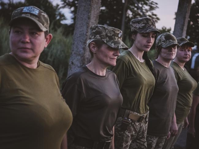 The women completing training were a mix of ages and physique. Picture: Ercin Erturk/Anadolu Agency via Getty Images