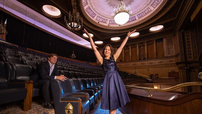 Regent Theatre owner Jason Marriner and performer Amanda Harrison. Picture: Jason Edwards