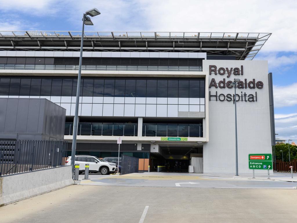 Visitors will only be allowed at Royal Adelaide Hospital for ‘compassionate reasons’. Picture: NCA NewsWire/Brenton Edwards