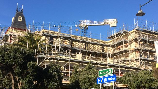 Work stopped on the redevelopment of Sorrento's iconic Continental Hotel last year. Picture: Christian Tatman