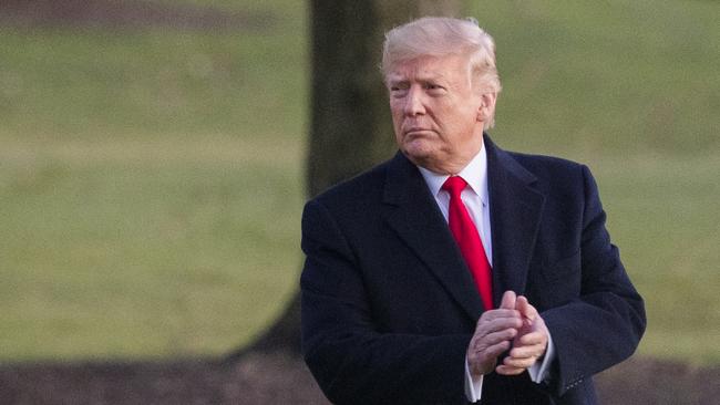 Donald Trump leaves the White House for a campaign trip to Battle Creek, Michigan. Picture: AP.