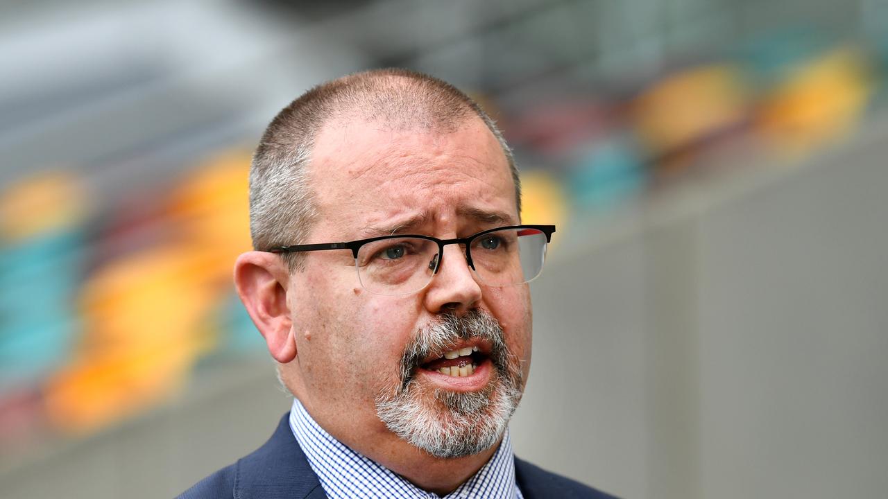 Acting Chief Health Officer Dr Peter Aitken speaks during a press conference. Picture: NCA NewsWire / Dan Peled