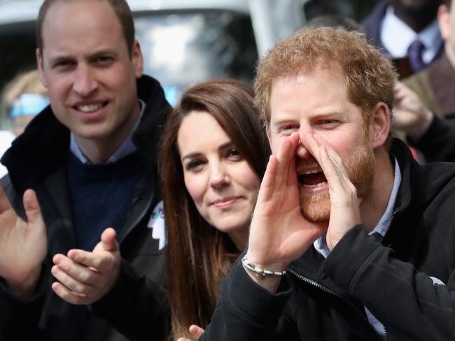 Prince William, Duke of Cambridge, Catherine, Duchess of Cambridge and Prince Harry. Picture: Getty.