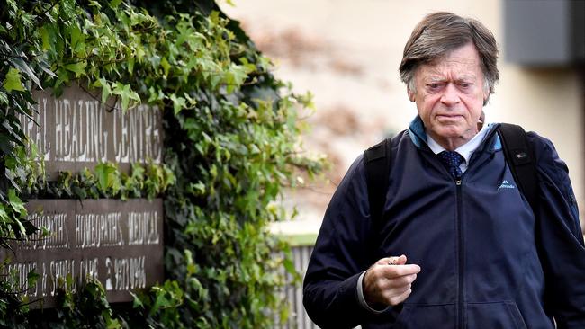 Dr John Piesse arrives at the Natural Healing Centre in Mitcham. Picture: Nicole Garmston