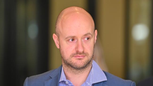 Michael Thompson leaves Downing Centre Local Court in Sydney. Picture: NCA NewsWire / Steven Saphore