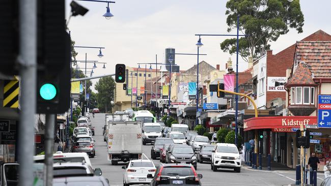 Traffic on Upper Heidelberg Road, Ivanhoe. Picture: James Ross