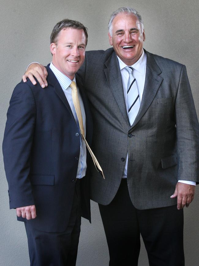 State Election 2010, Liberal Party fundraising lunch at Bellerive Oval with public speaker Sam Kekovich, from left, Liberal leader Will Hodgman and Sam Kekovich