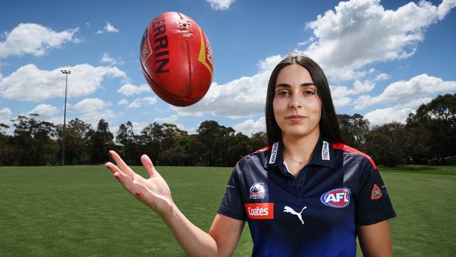 AFLW draft prospect Jemma Rigoni. Jemma is eligible to join Melbourne in next Monday night's draft, as a father-daughter prospect. She is the daughter of former Melbourne midfielder Guy Rigoni. Picture: David Caird