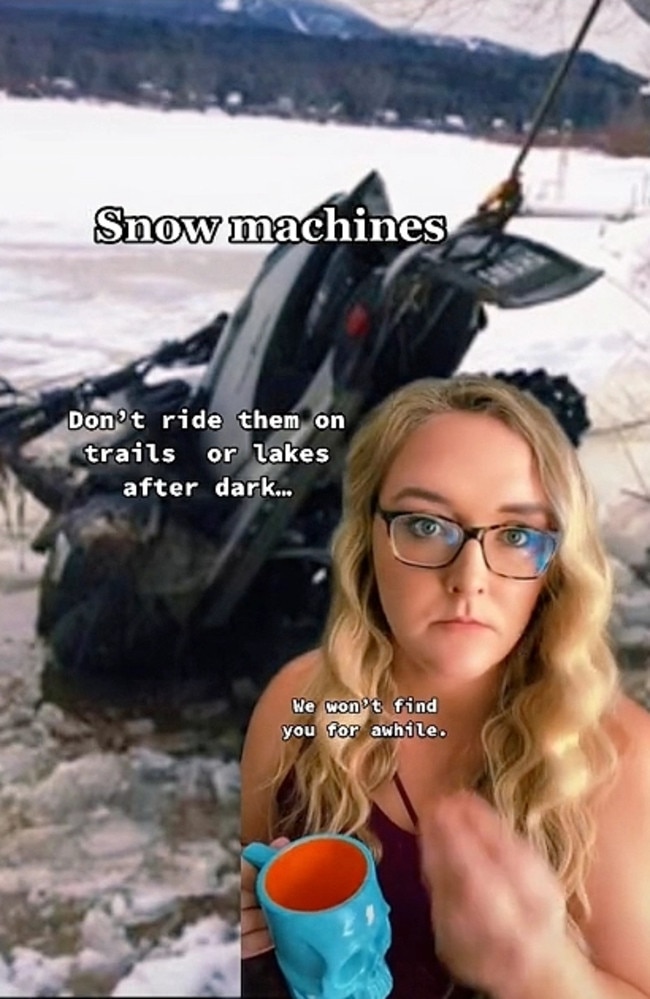 And she said snow machines are also too dangerous with her comments causing a bit of a stir online. Picture: TikTok