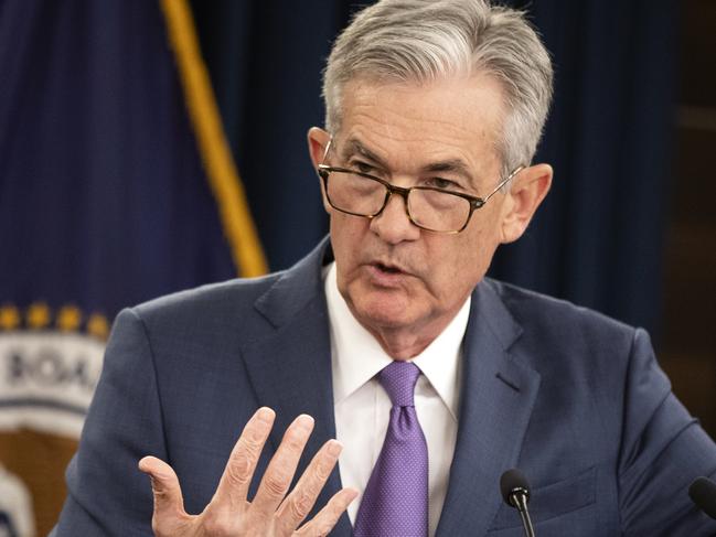 Federal Reserve Chairman Jerome Powell speaks during a news conference. Picture: AP