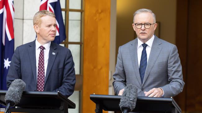 Chris Hipkins and Anthony Albanese in Canberra earlier this year. Picture: NCA NewsWire / Gary Ramage