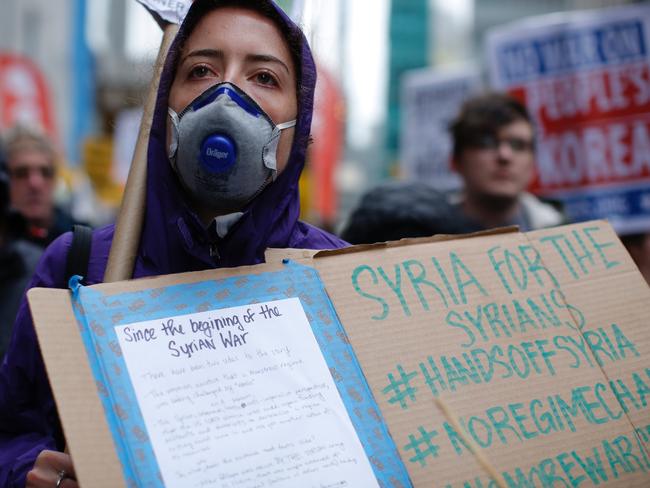 But some insiders are terrified about the threat of war after the joint strike on Syria’s chemical plants by the United States, United Kingdom and France. Picture: Kena Betancur/Getty Images/AFP